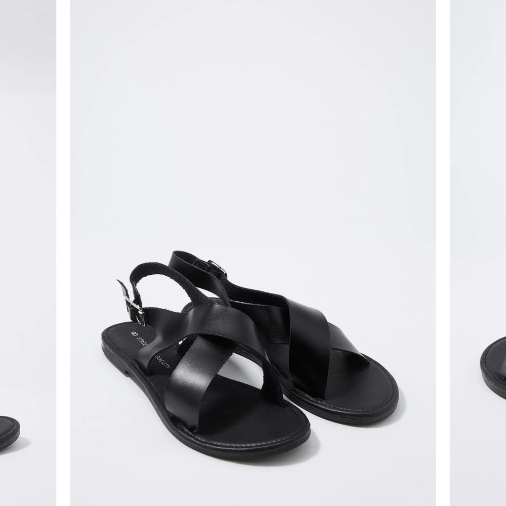 Charlotte Russe | Cross Band Black Sandals